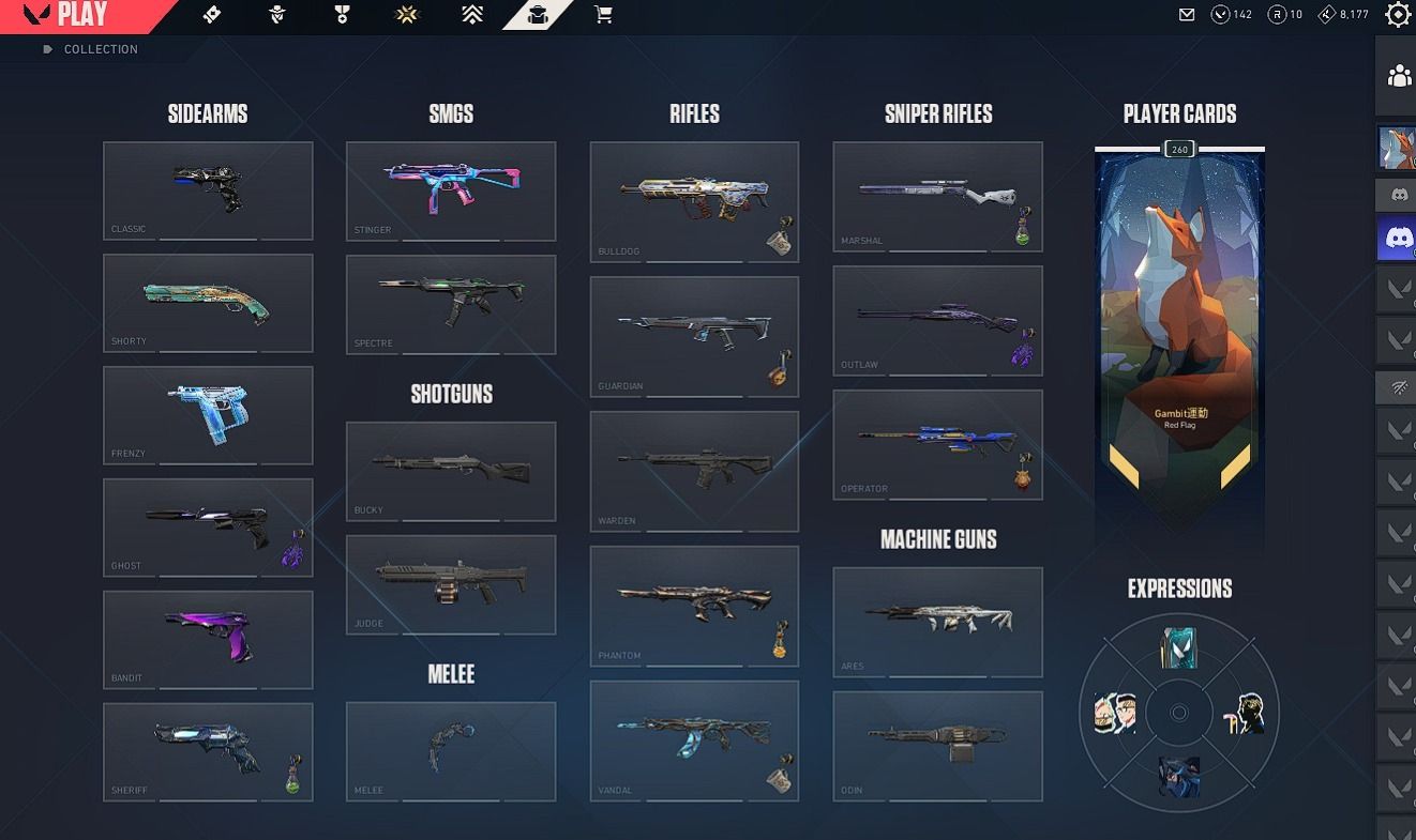 CONTA VALORANT PLATINA 1 SKINS PREMIUM + 4 FACAS