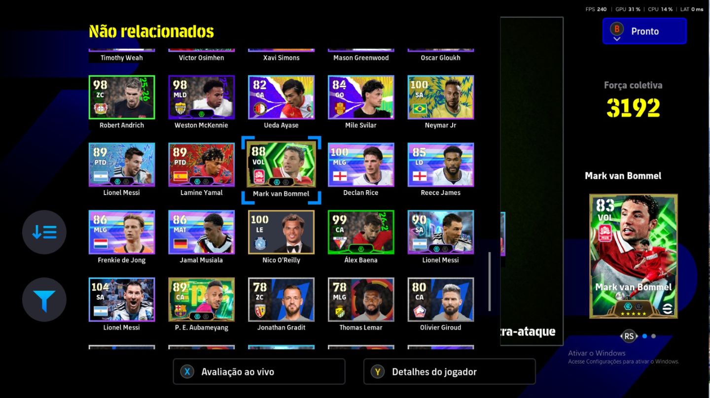 Conta efootball Steam/Pc messi big time, Pelé, etc.