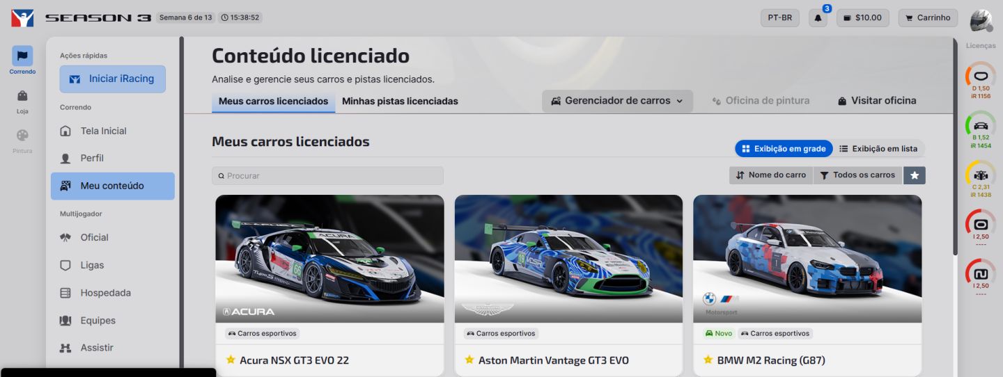 Conta iRacing - Com Assinatura ativa