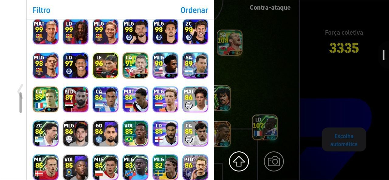 CONTA RARA FULL META EFOOTBALL MOBILE 3335 DE FORÇA COLETIVA E TIME INSANO!