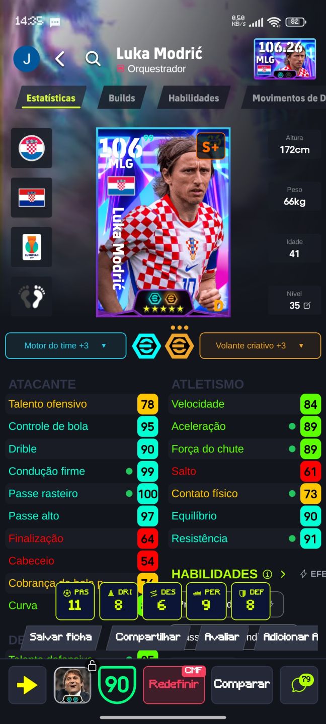 CONTA DE EFOOTBALL COM NEYMAR MODRIC E NEUER DA COPA NO PRECINHO