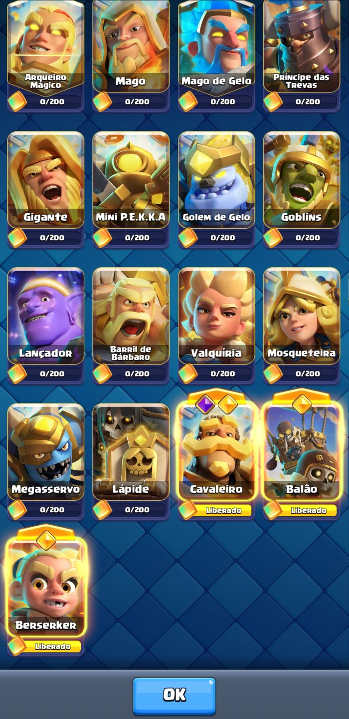 CONTA CLASH ROYALE 8 ANOS DE JOGO