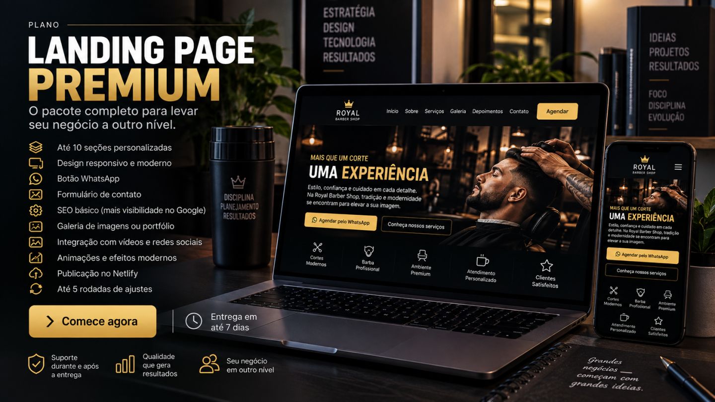 LANDING PAGE PERSONALIZADA | SIMPLES, PROFISSIONAL E PREMIUM