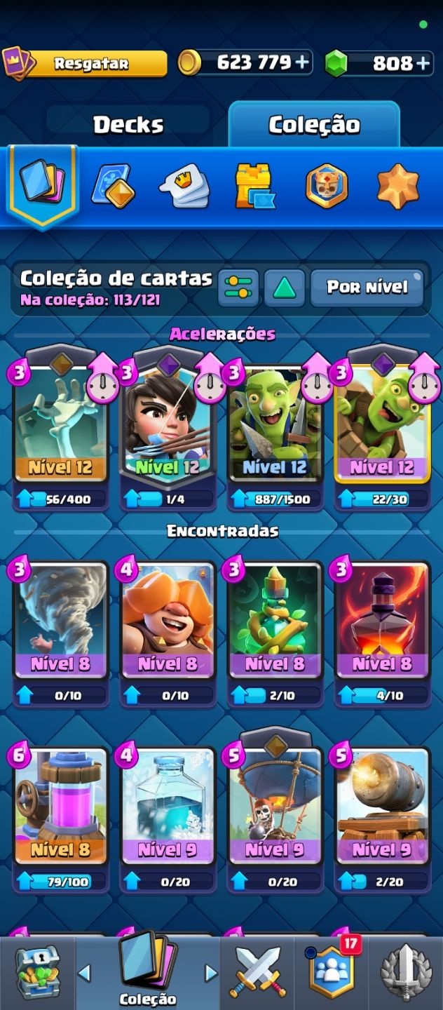 CONTA CLASH ROYALE - 808 GEMAS - 5623 TROFÉUS