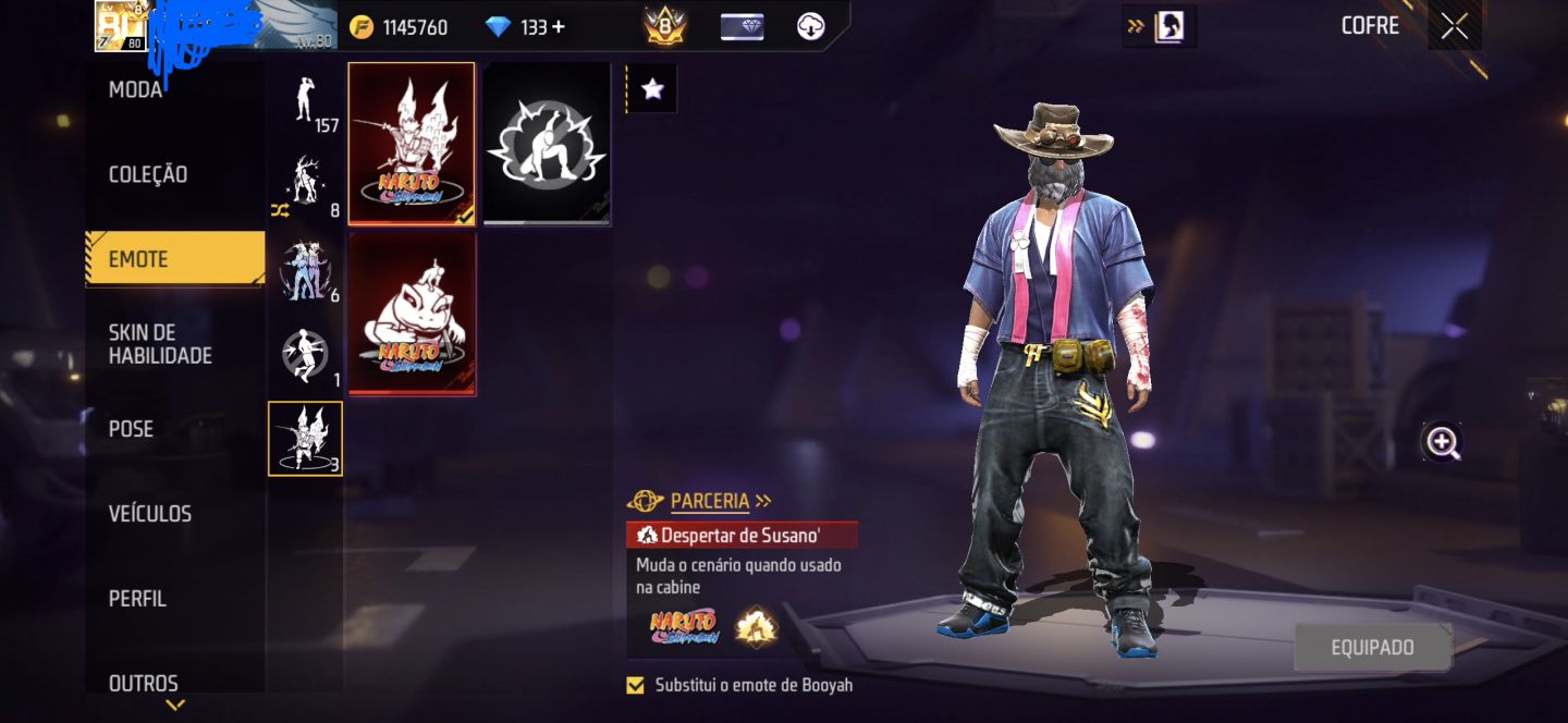 Conta de Free Fire Level 80