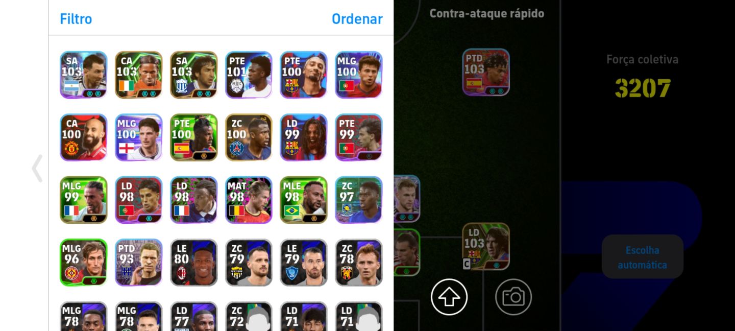 Conta com +3200 força, Ibra bigtime 110, Messi showtime 105, mbappe showtime 107