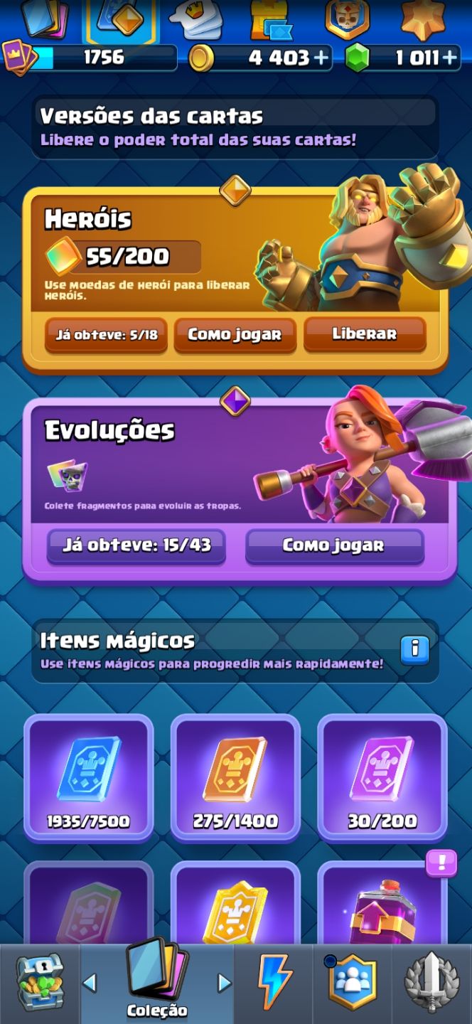 PACOTE 2 CONTAS: BRAWL STARS + CLASH ROYALE | FULL COLEÇÃO