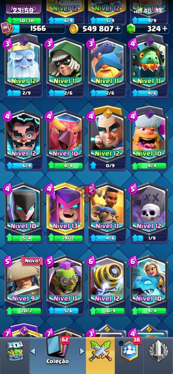 CONTA CLASH ROYALE 10.030 TROFÉUS | QUASE TODAS AS CARTAS | 12 EVOLUÇOES