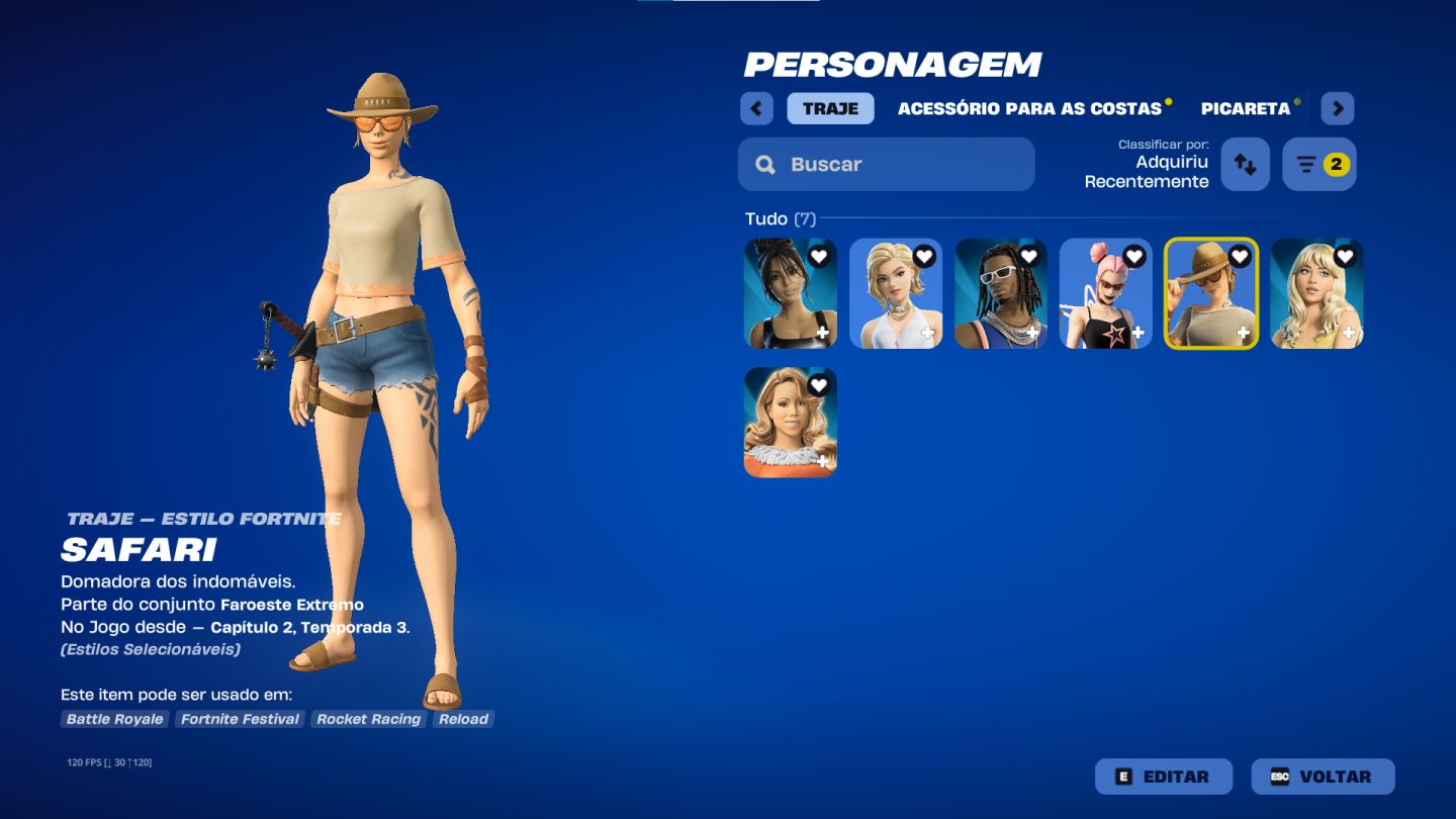 CONTA FORTNITE RARA À VENDA | Skin Safari + Picareta Brinquedo de Morder
