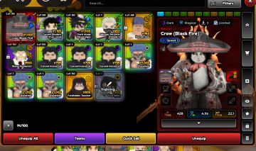 Conta com (DARK MAGE UNBOUND SSS SSS SSS EVO+ ITACHI EVO COM SKIN)+MYTHICS