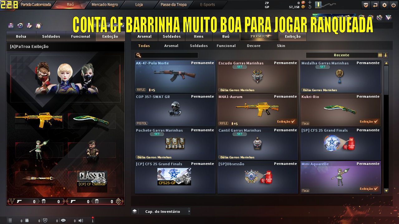 CONTA BARRINHA CROSSFIRE MUITO BOA PARA JOGAR RANQUEADA COD FX5