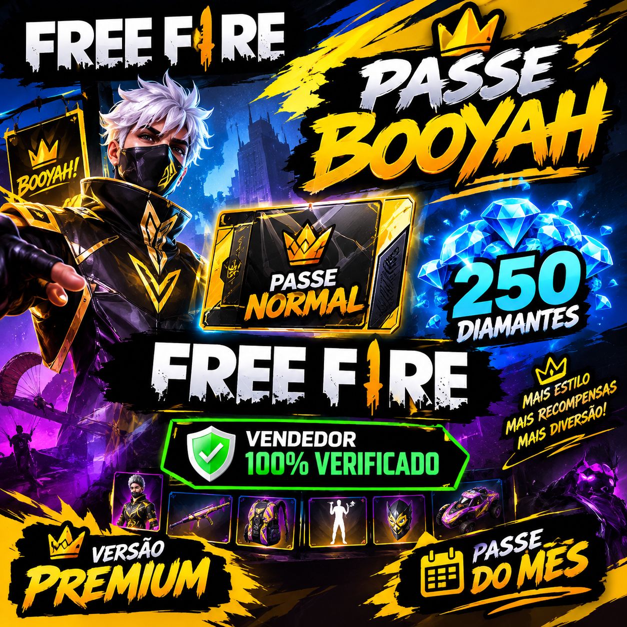 Passe Booyah Premium(250 diamantes)