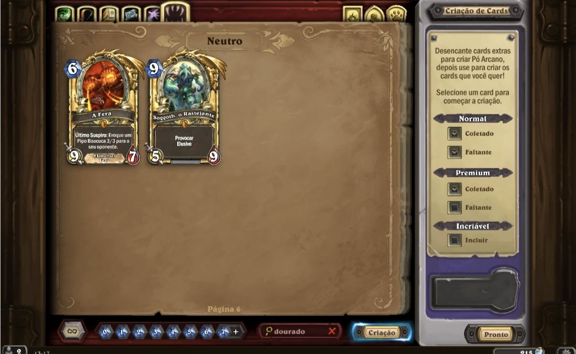 Conta de Hearthstone com muitas lendárias