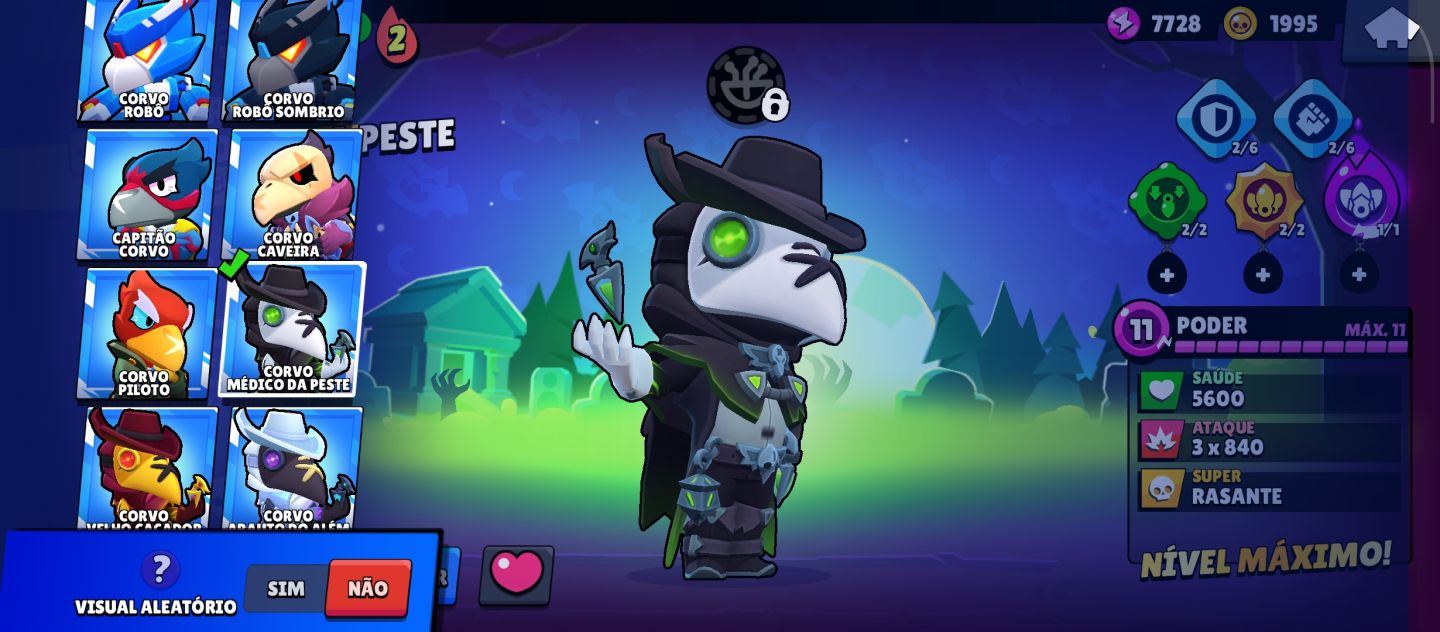 Vende se conta de Brawl Stars, bem gemada, com várias skins, mais de 10 passes.