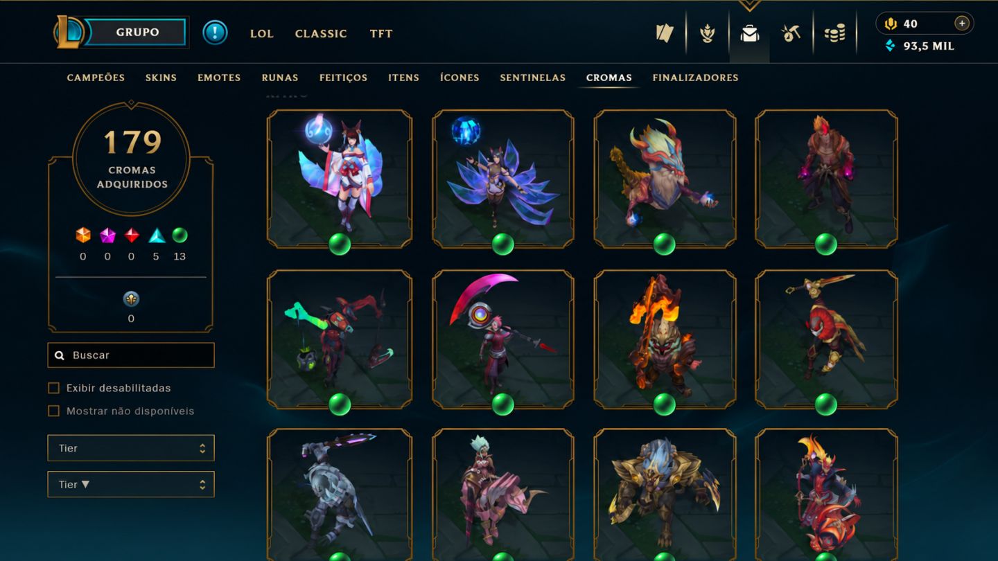 CONTA LOL BR | 591 SKINS | 6 ULTIMATE | 11 MÍTICAS | 38 LENDÁRIAS | 139 LEGADO
