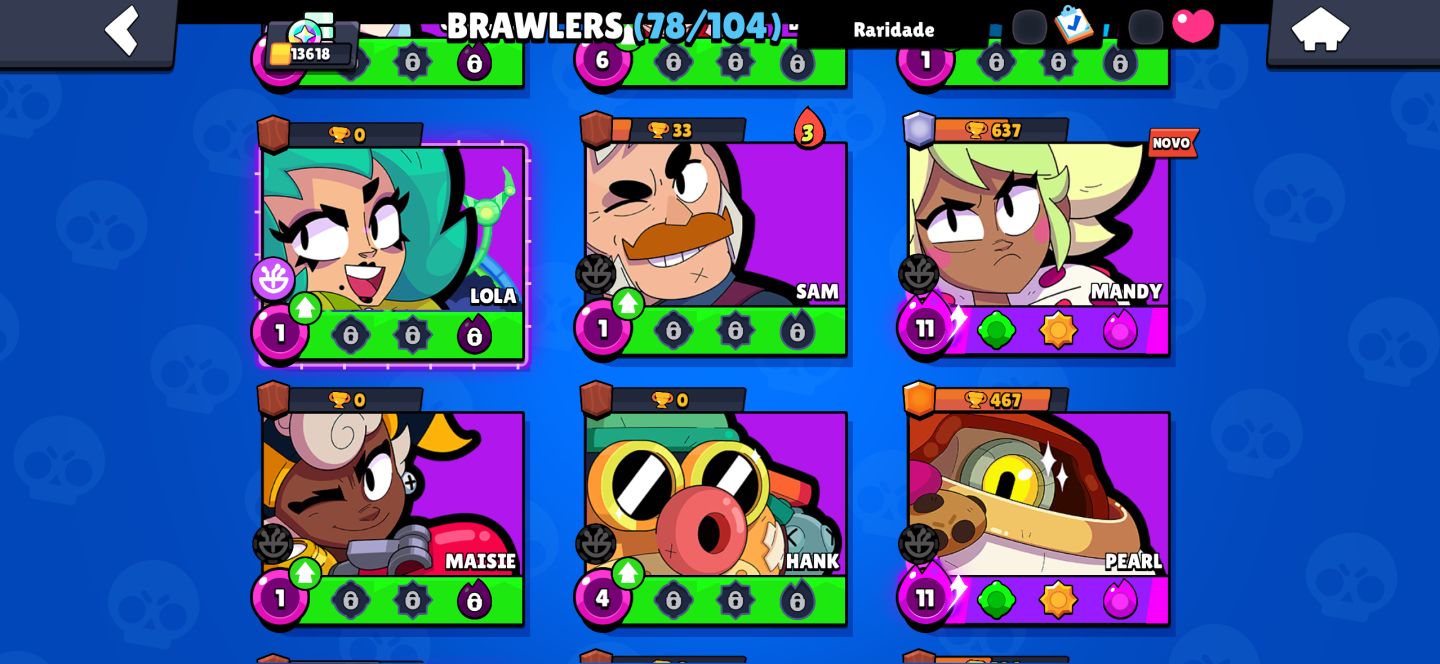 Conta de Braw Stars, 78 brawlers
