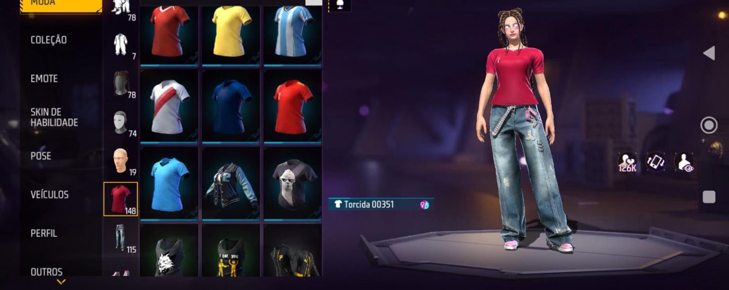 Conta free fire+ 6 anos