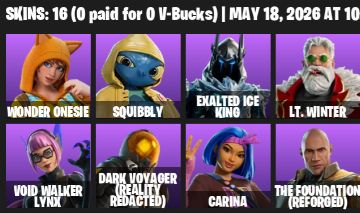 Conta Fortnite 16 Skins | Marty McFly, The Bride, Void Walker Lynx
