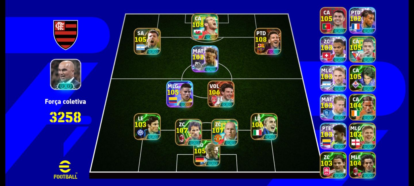 Conta Braba de efootball com 3258 de força!!!