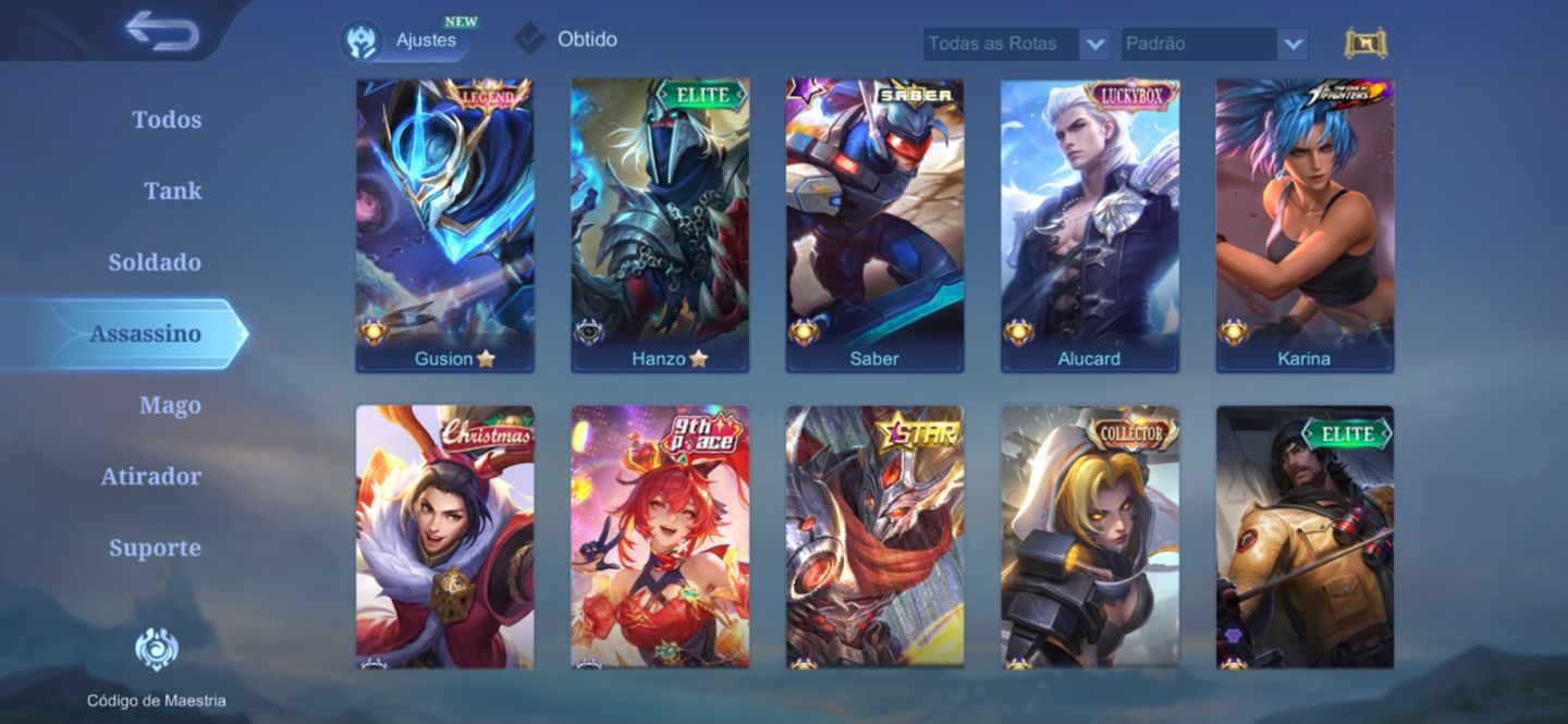 CONTA MOBILE LEGENDS COM TODOS OS HERÓIS E EMBLEMA FULL
