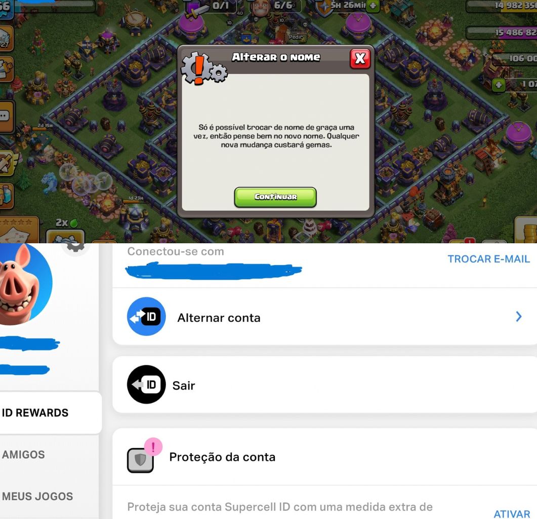 Conta Clash of clans, CV15 Heróis + defesas + muros FULL, Nv EXP 166.
