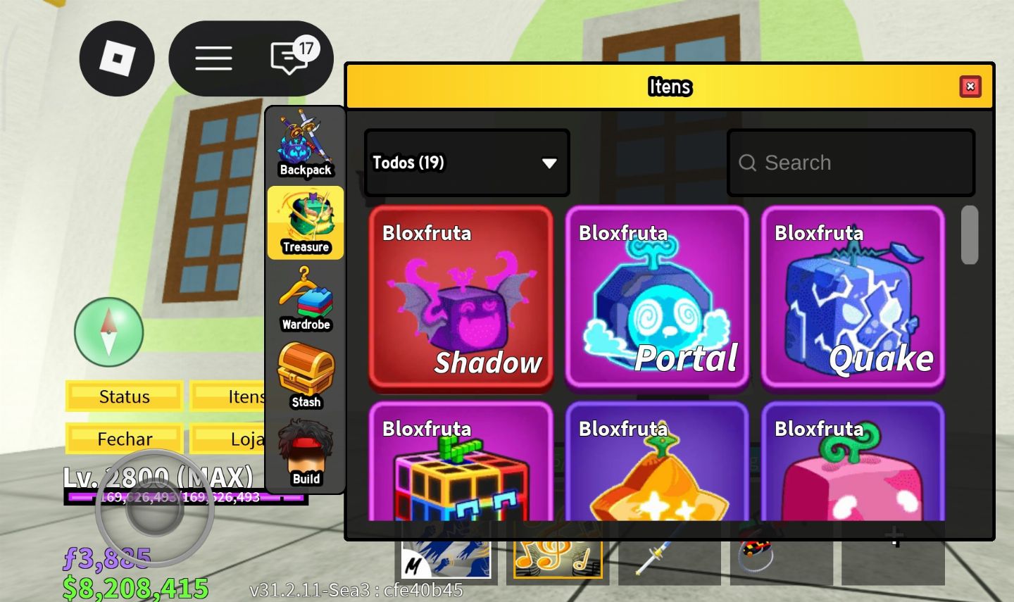 Conta de blox fruts para iniciar,com stens bons e NVL max