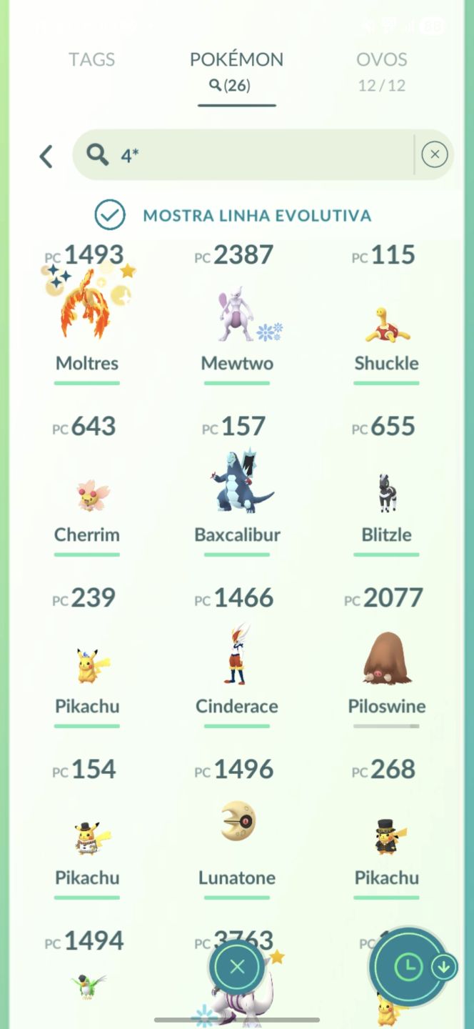 Moltres Shundo Galar + lendários shinys + brilhantes + 100% - Conta Pokemon Go