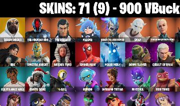 71 skins | Shady Doggo | FFC NEYMAR JR | GERALT OF RIVIA | DOOM SLAYER | 900 VB