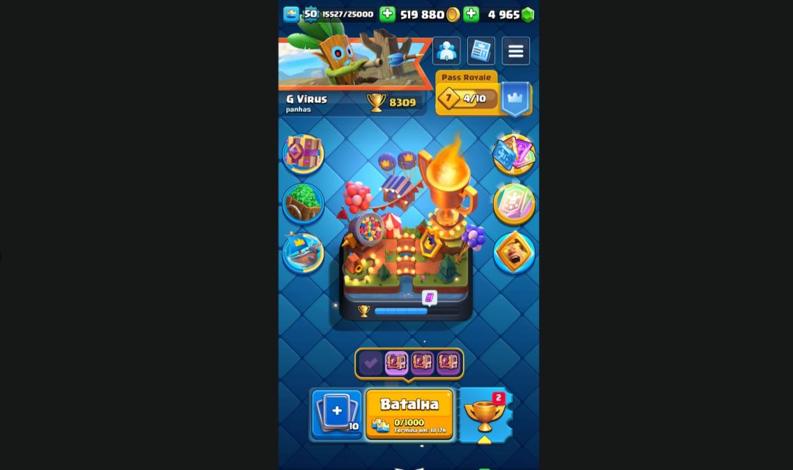 Conta de Clash Royale com quase todas as cartas, 8,3k de troféu e 9 evos!