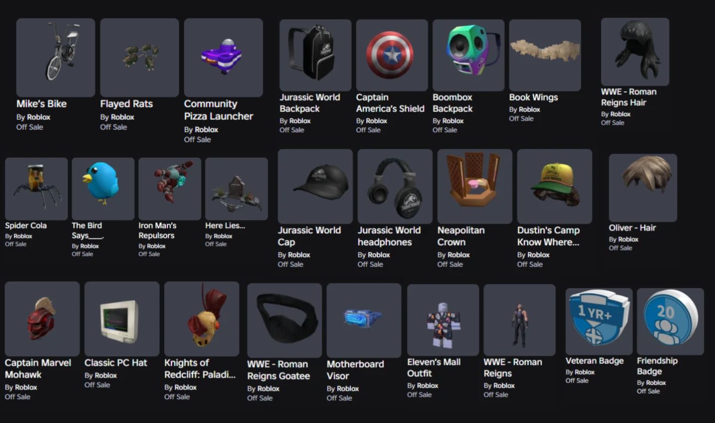 CONTA ROBLOX ANTIGA 2018 COM NEAPOLITAN CROWN + 26 OFFSALES [UNVERIFIED]