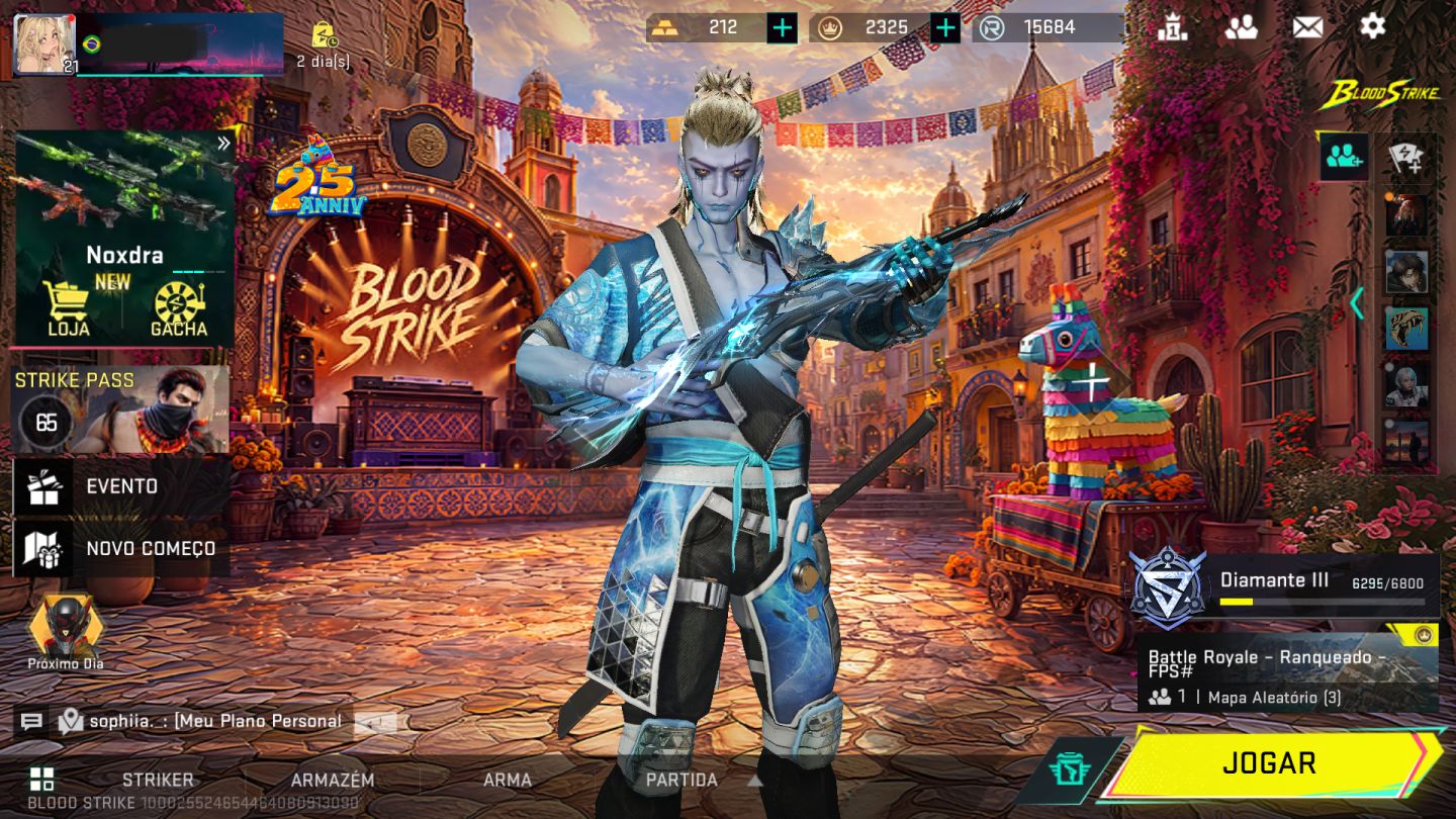 CONTA BLOOD STRIKE | DIAMANTE III | P90 FENDA FANTASMA + M4A1 ESPECTRO VIOLETA