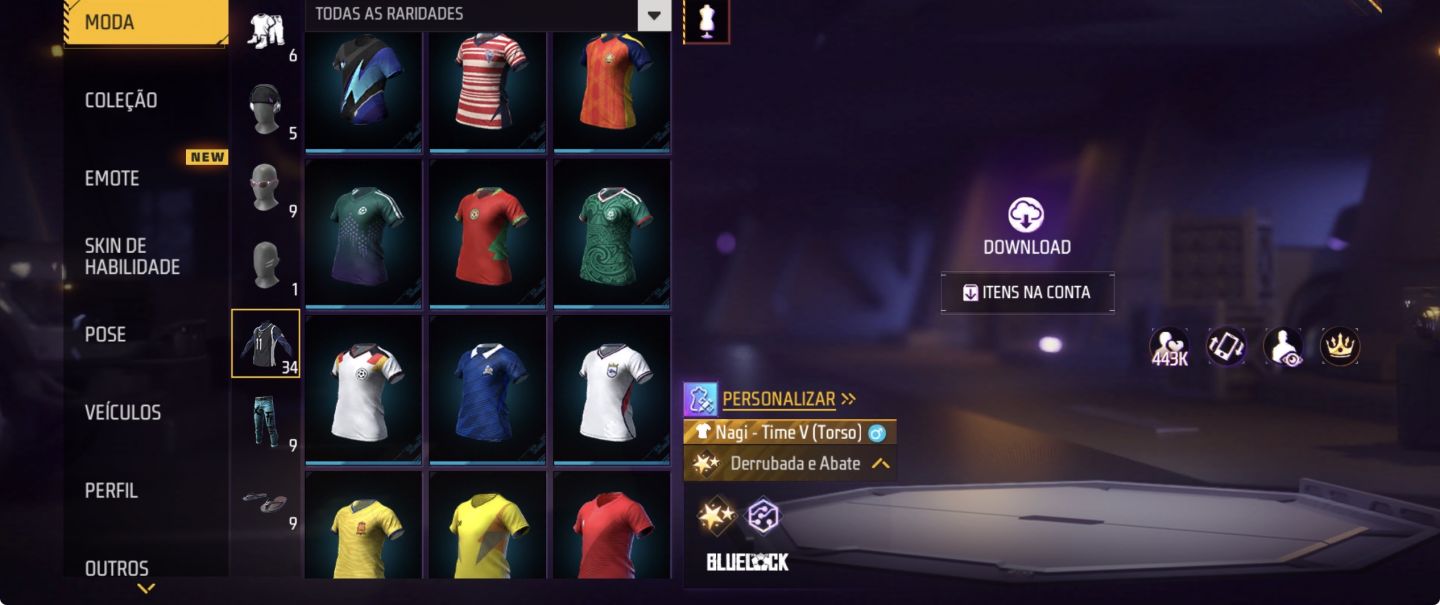 Conta Ff BLUELOCK pra começar bem