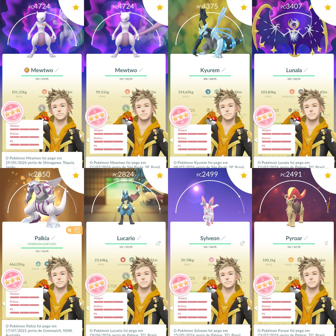 CONTA POKÉMON GO COM FUSÃO NECROZMA LUNALA&SOGALEO+FUSÃO KYUREM ZEKROM&RESHIRAM