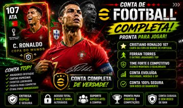 Conta de efootball braba dms com Cr7 da copa e ferran Torresf