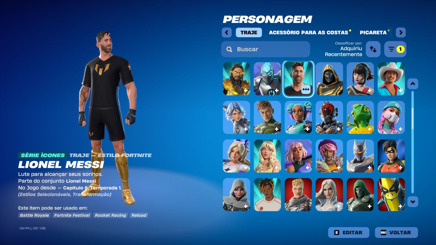 CONTA FORTNITE 143 SKINS + 174 JOGOS EPIC