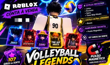 Conta do jogo Volleyball legends da plataforma Roblox com recursos exclusivos