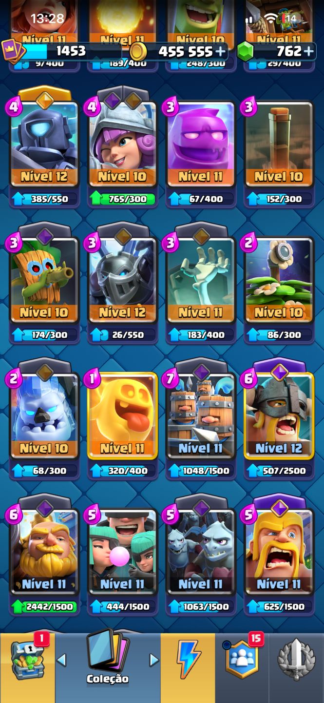 Conta Clash Royale Arena 24 9530 Troféus 762 Gemas 400k Moedas