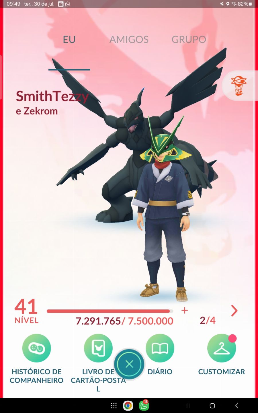 Conta de pokemon go de 2016