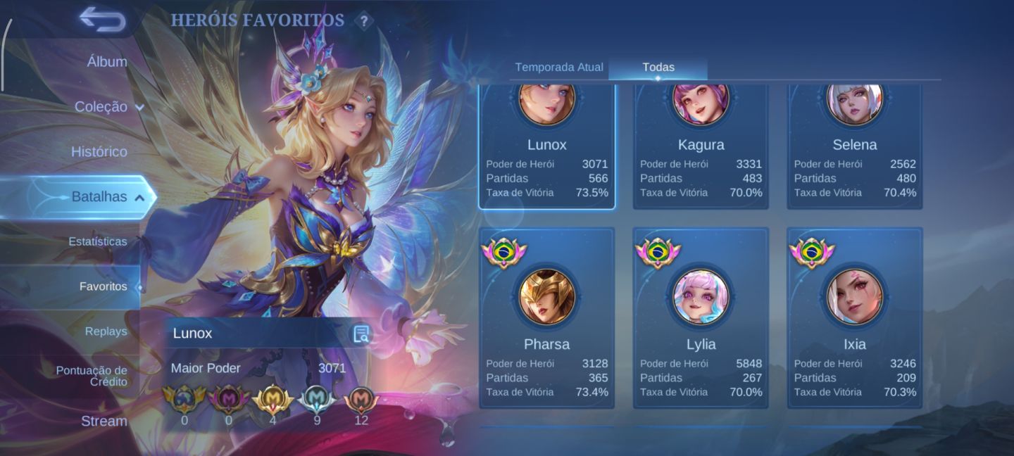 Conta de mobile legends main mid/adc.