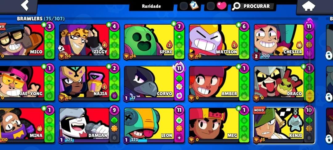 Conta Brawl Stars | 75 Brawlers | 36k Troféus