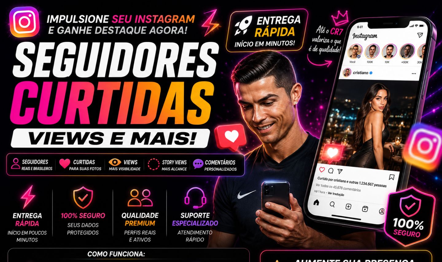 SEGUIDORES INSTAGRAM - CURTIDAS E VIEWS - MENOR PREÇO DO SITE