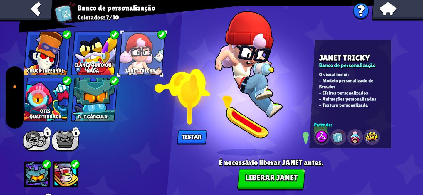 CONTA DE BRAWL COM VARIOS ITENS RAROS(PARCERIA BOB SPONJA+SUBAY SURFERS)