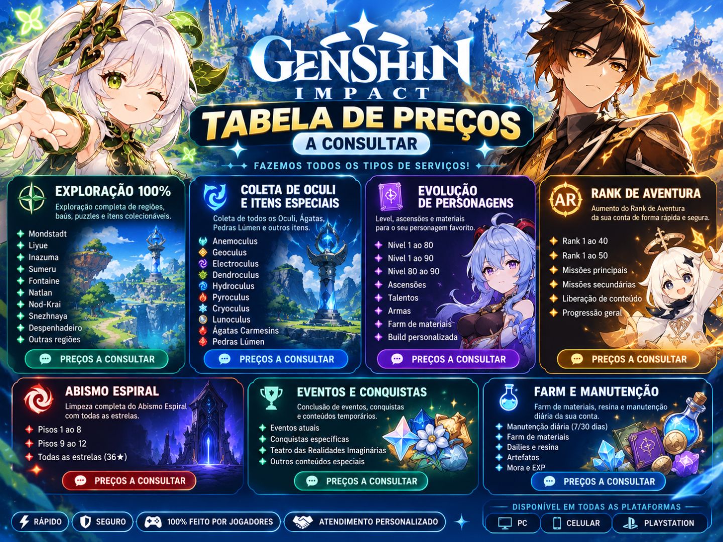 SERVIÇOS DE GENSHIN IMPACT
