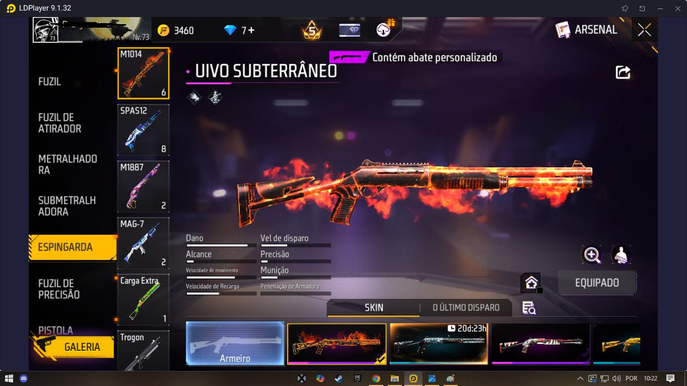 Conta de free fire antiga nivel 73