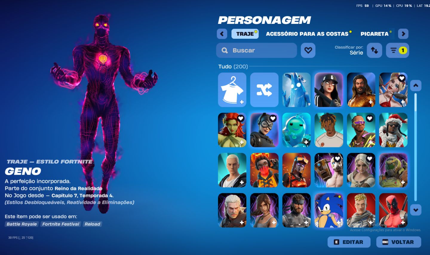 CONTA DE FORTNITE 7 anos / FULL ACESSO