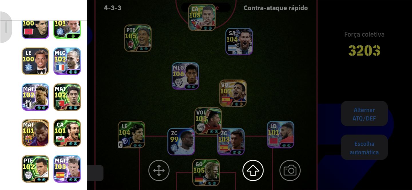 CONTA EFOOTBALL 3203 DE FORÇA COLETIVA COM RODRI 107 E BELLINGHAM SHOW TIME 106