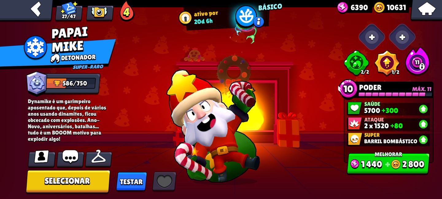 CONTA BRAWL STARS 76K TROFÉUS, COM VÁRIAS SKINS RARAS( BIBI HERÓICA)SHELLY BRUXA