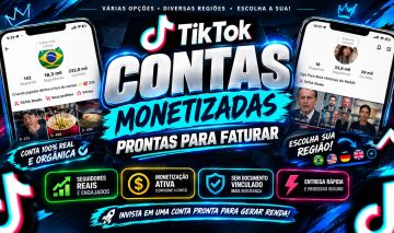 Contas Monetizadas | Tik Tok Shop | Nova e Antiga | Sem Doc
