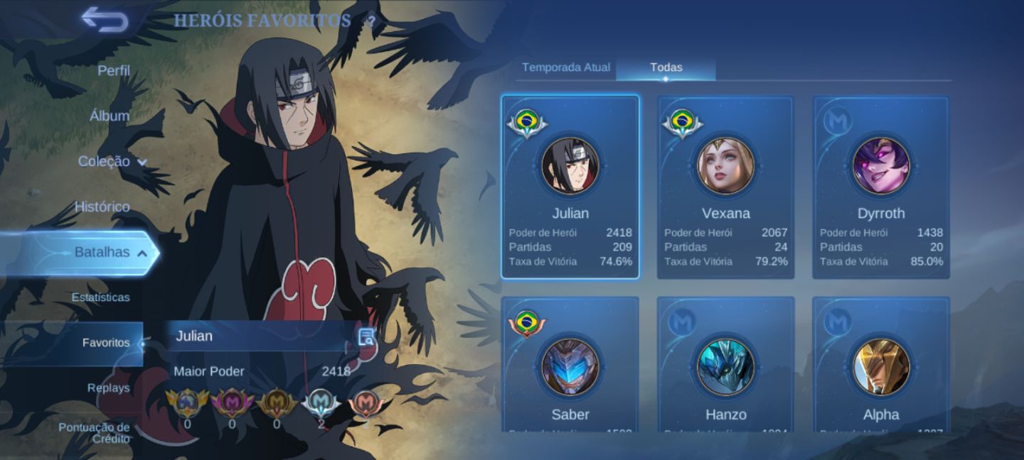 CONTA ITACHI SKIN MLBB PROMOÇÃO!!!