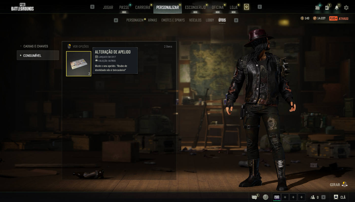 CONTA PUBG PLUS+ LV500 - 7 PROGRESSIVAS - DORIAN E HANNA LV1